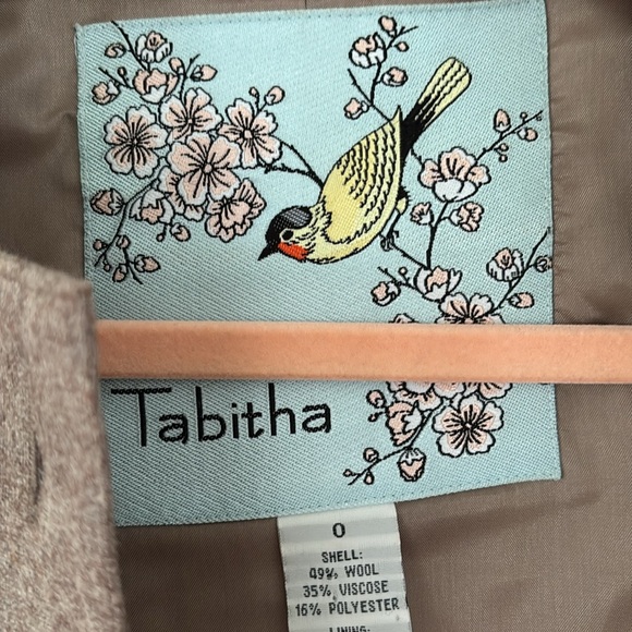 TABITHA by ANTHROPOLOGIE camel brown wool military style cropped blazer Size 0 - Picture 3 of 7